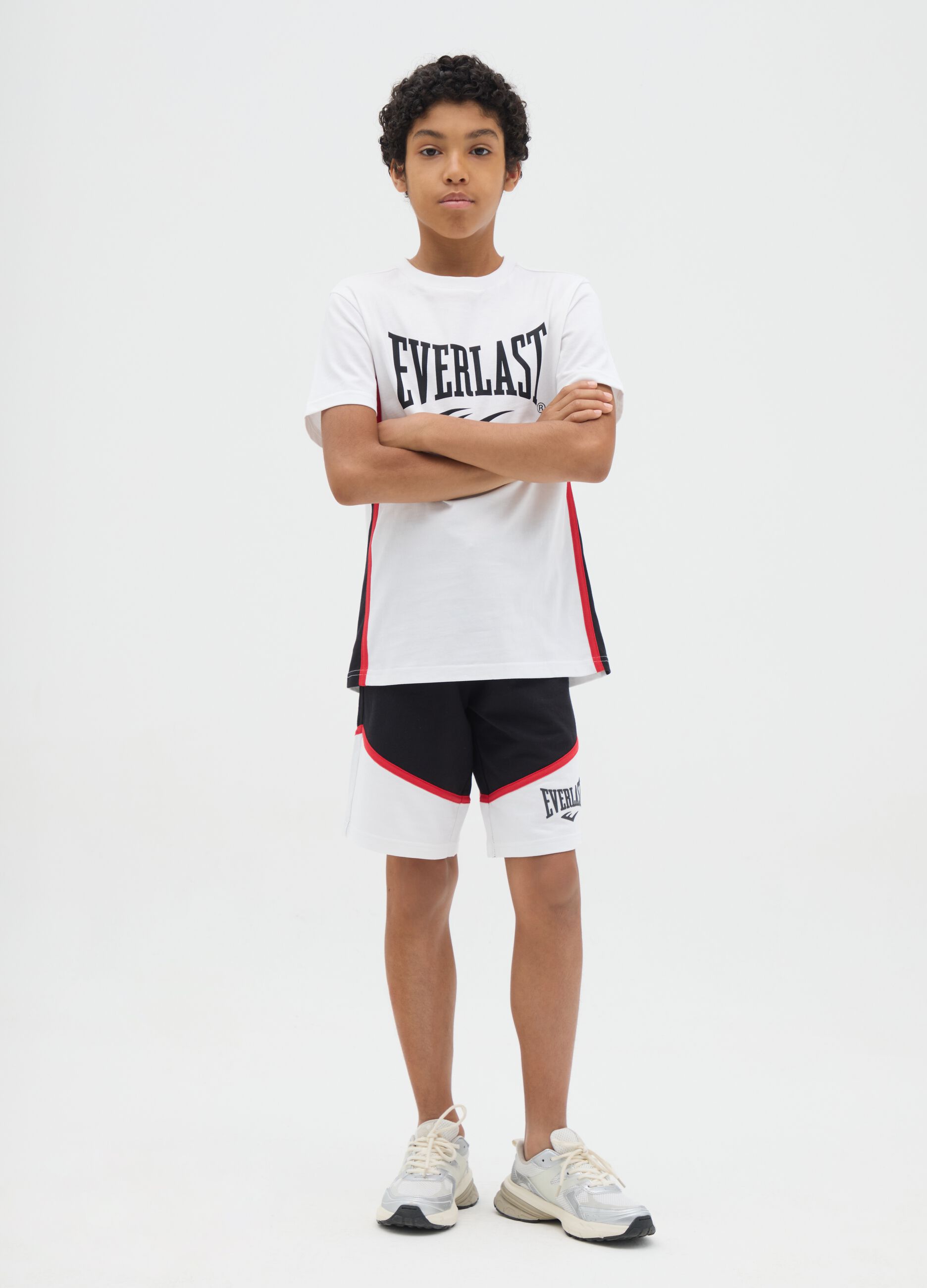 Multicolour regular fit pure cotton boy's sports set