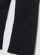 Black flared stretch cotton jeggings with rhinestones for girls_3