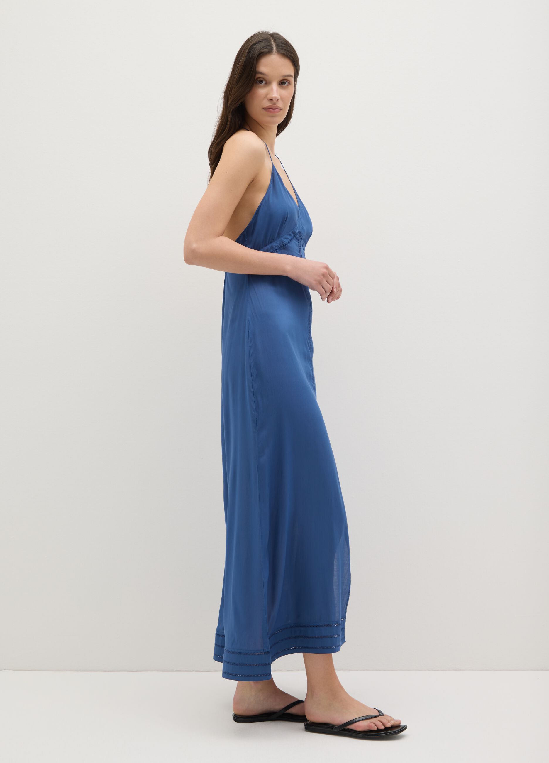 Long viscose beach cover-up dress