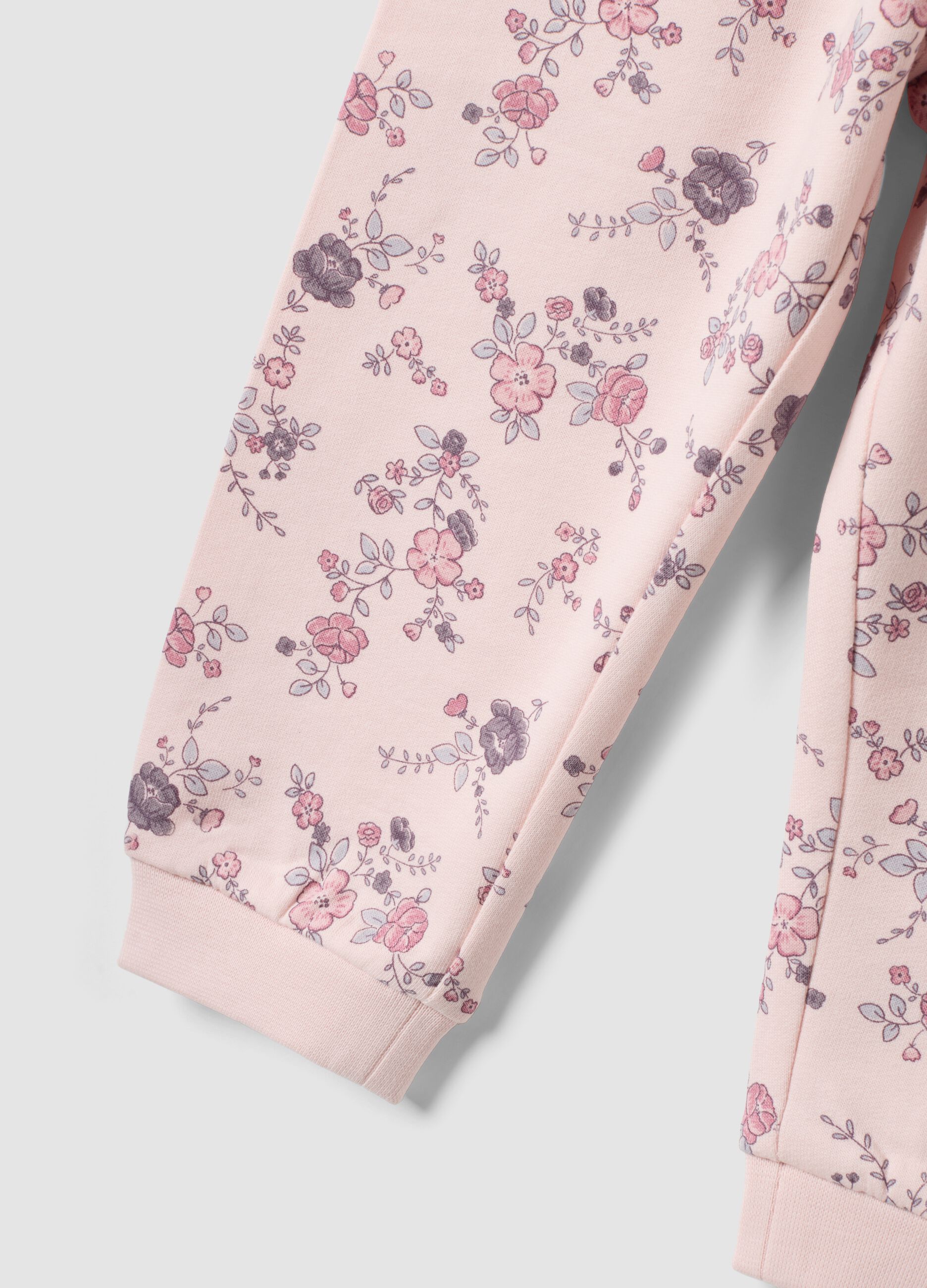Pigiama rosa in puro cotone organico con stampa coniglietto