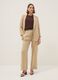 Beige wide-leg trousers with elasticated waist_0