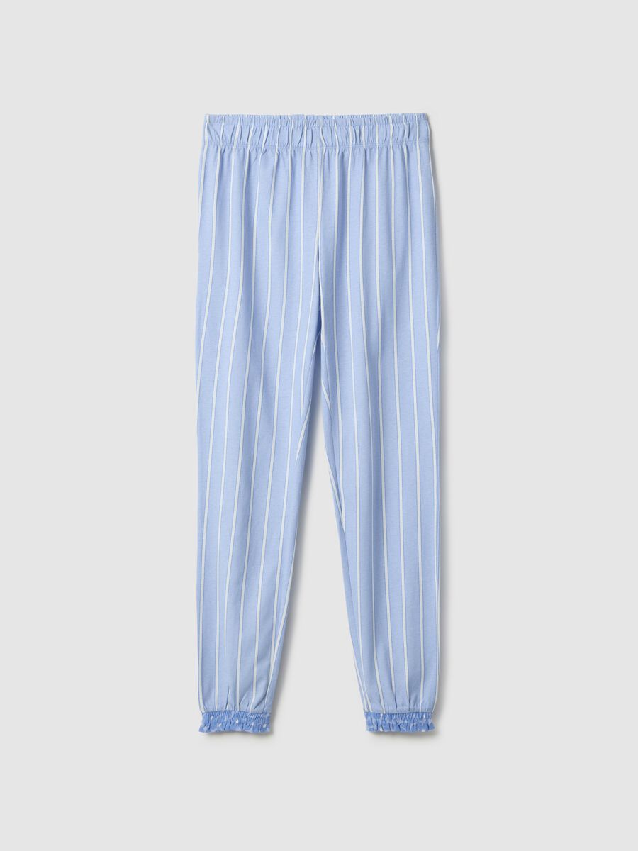 Multicolour striped pyjama trousers in pure cotton regular fit_4