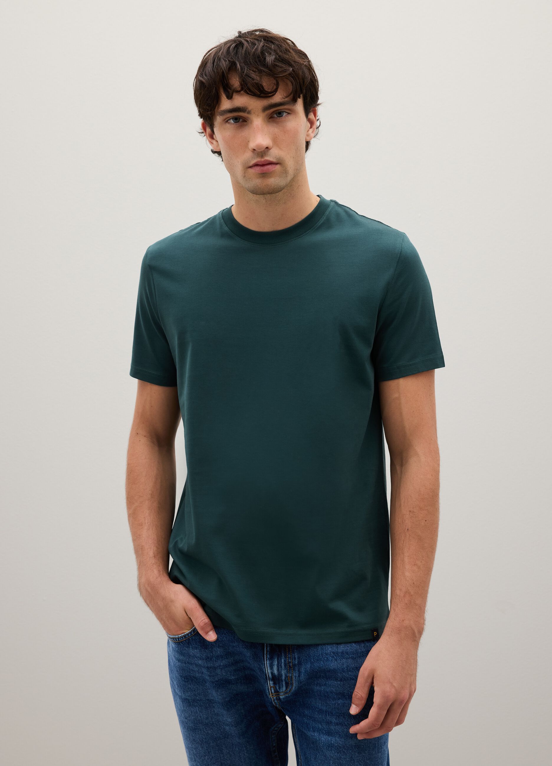Green pure cotton T-shirt