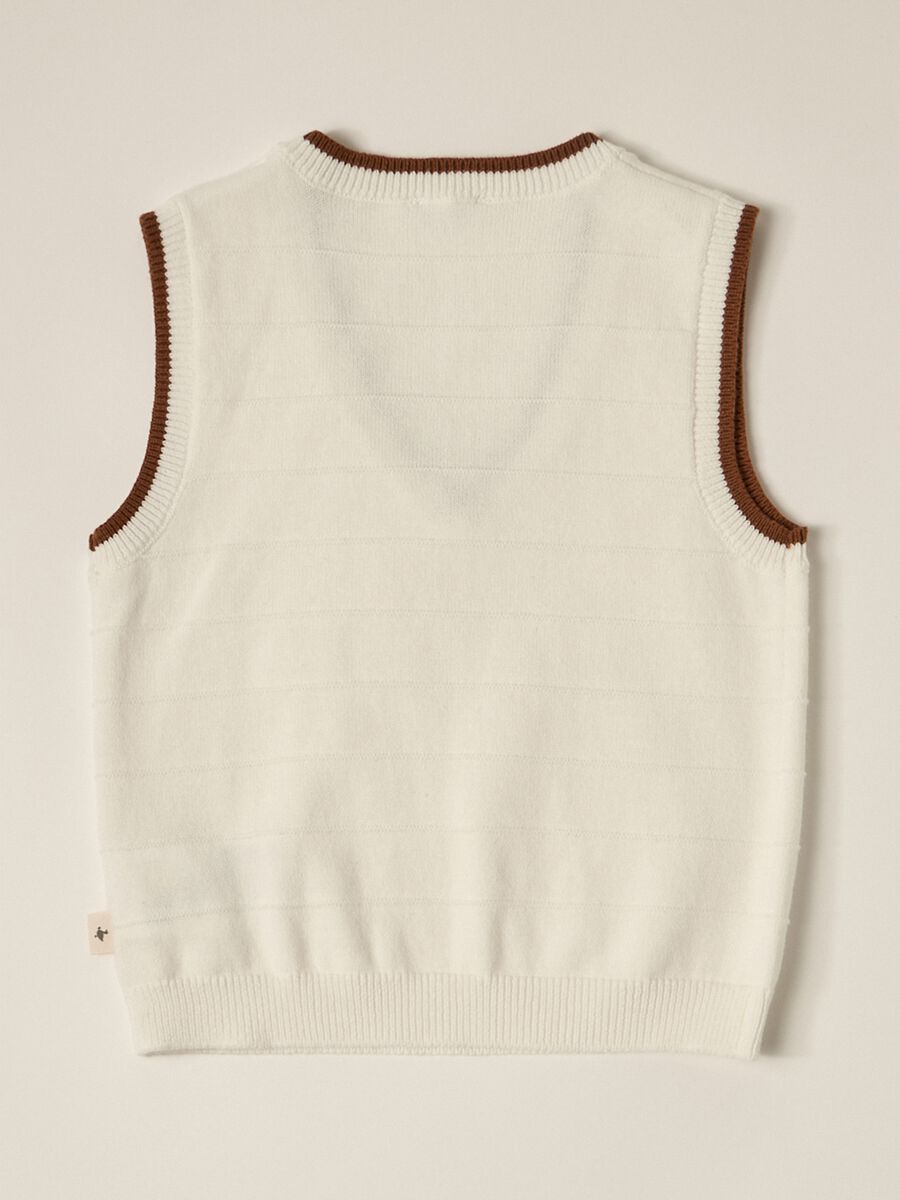 IANA newborn boy knit gilet in 100% cotton_1