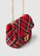 Multicoloured plaid crossbody bag for girls in pure cotton_2