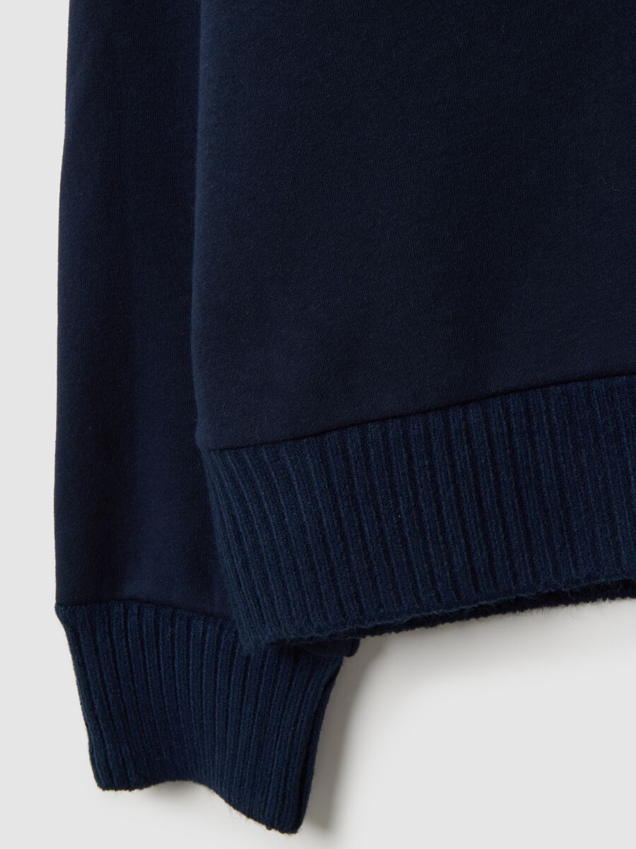 Blue sweatshirt with zipped collar_1