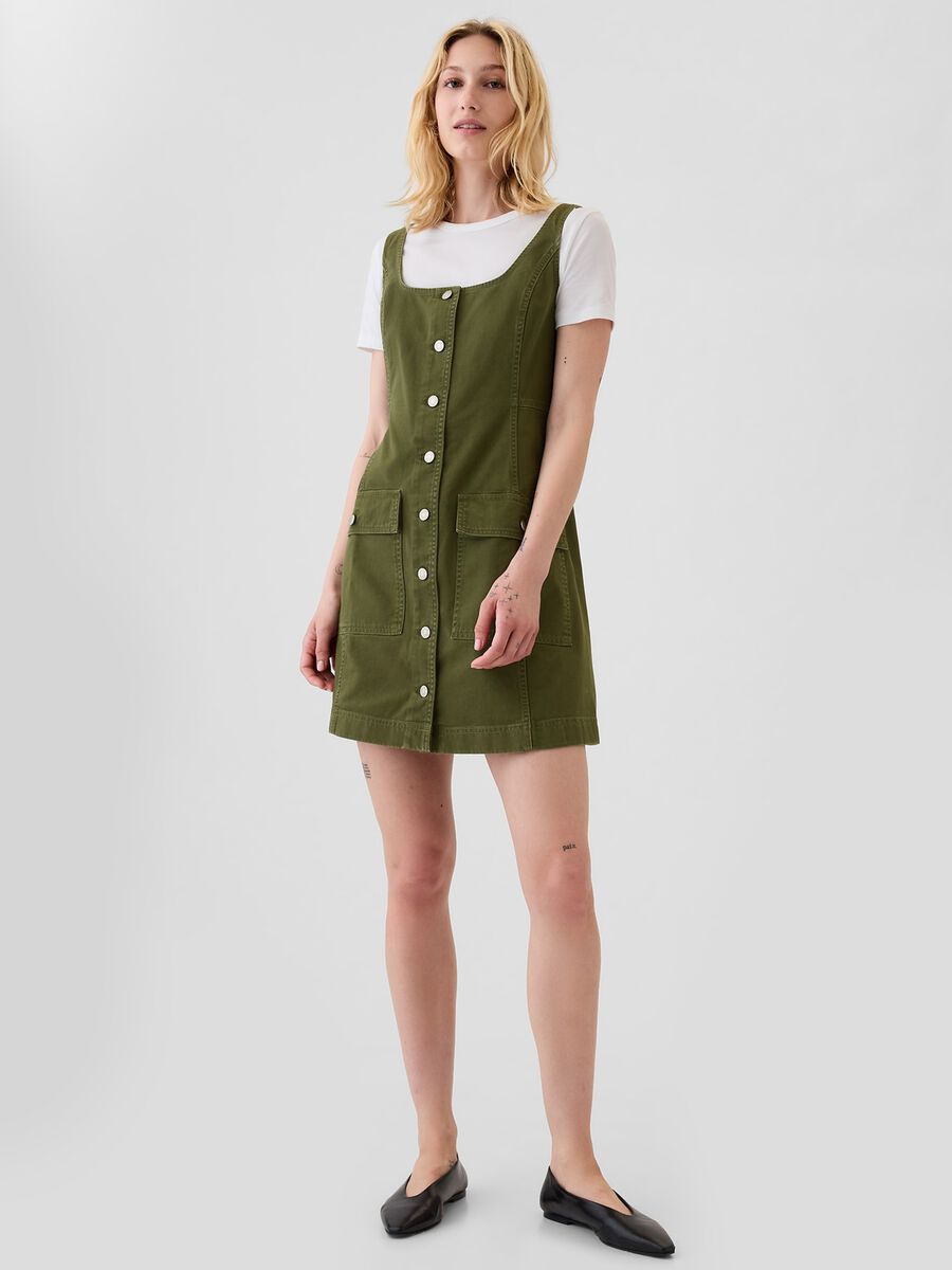 Short utility dress with buttons_1