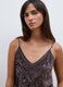 Brown fitted sequin stretch tank top_0