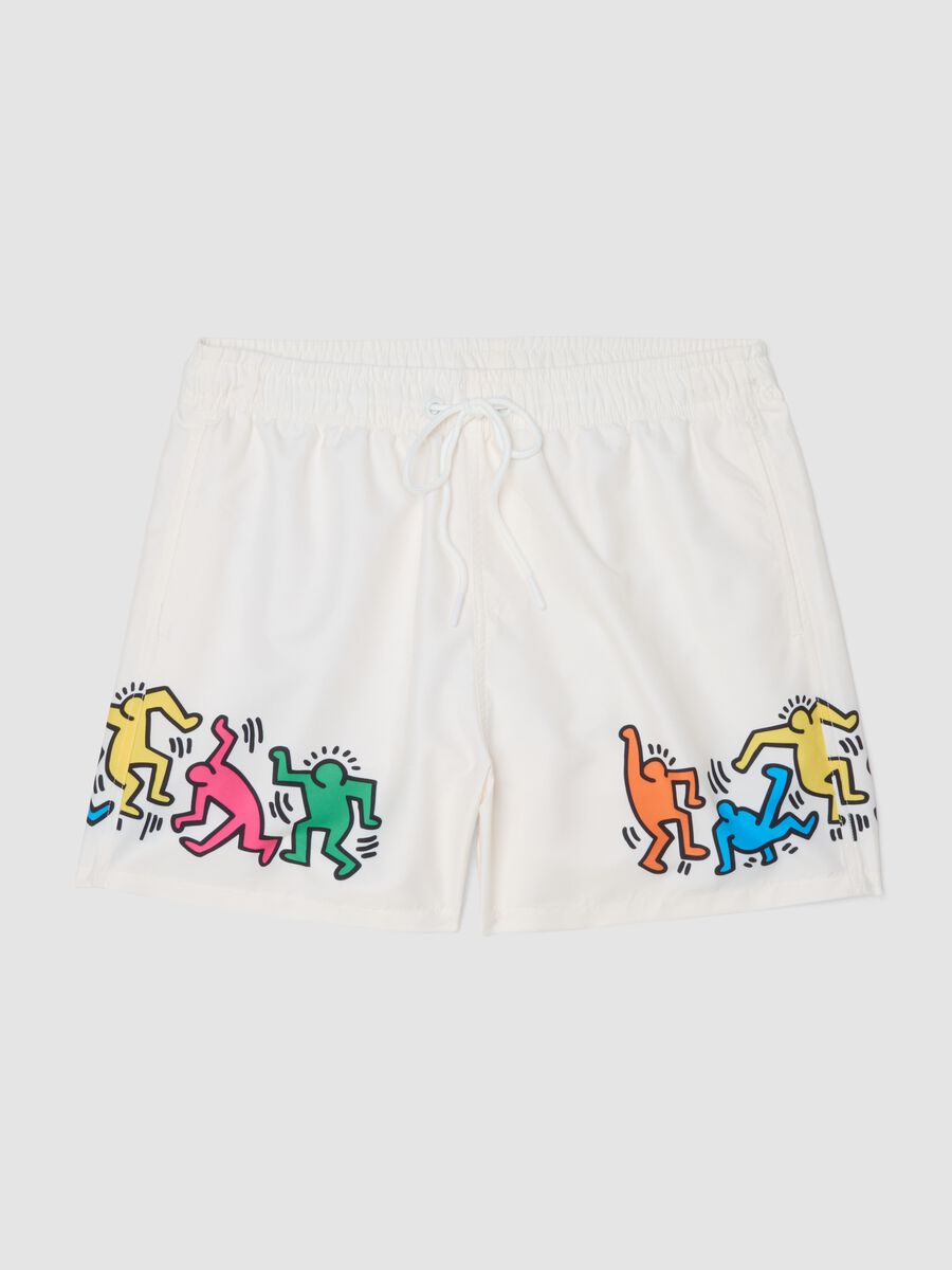White beach boxers with Keith Haring prints_4