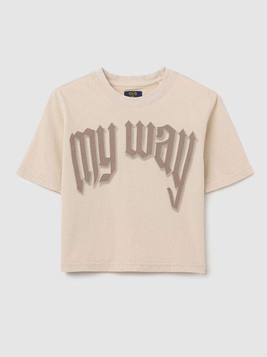 OVS Kid Short Sleeve T-shirt with 'My Way' Print_3