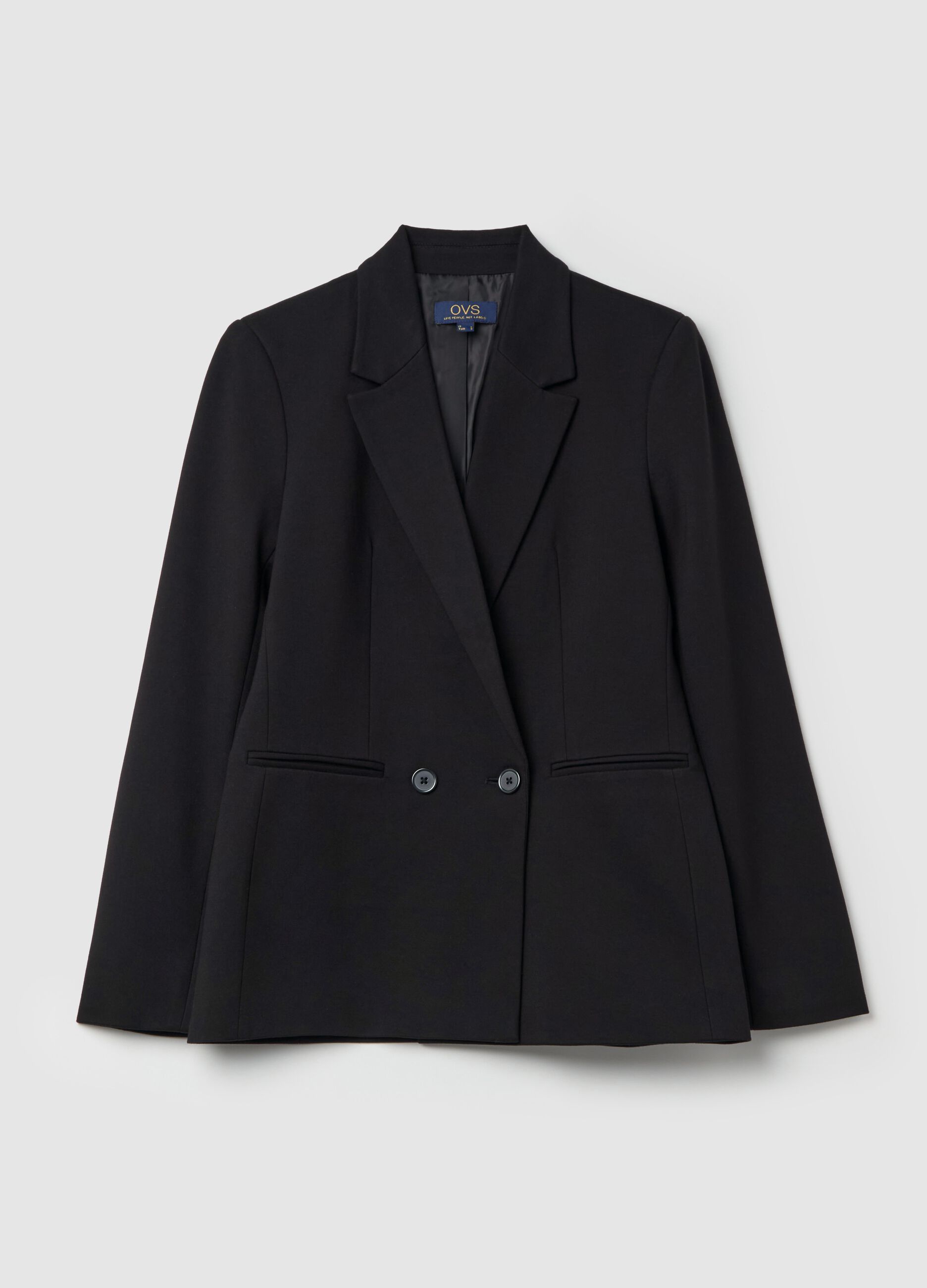 Double-breasted stretch blazer