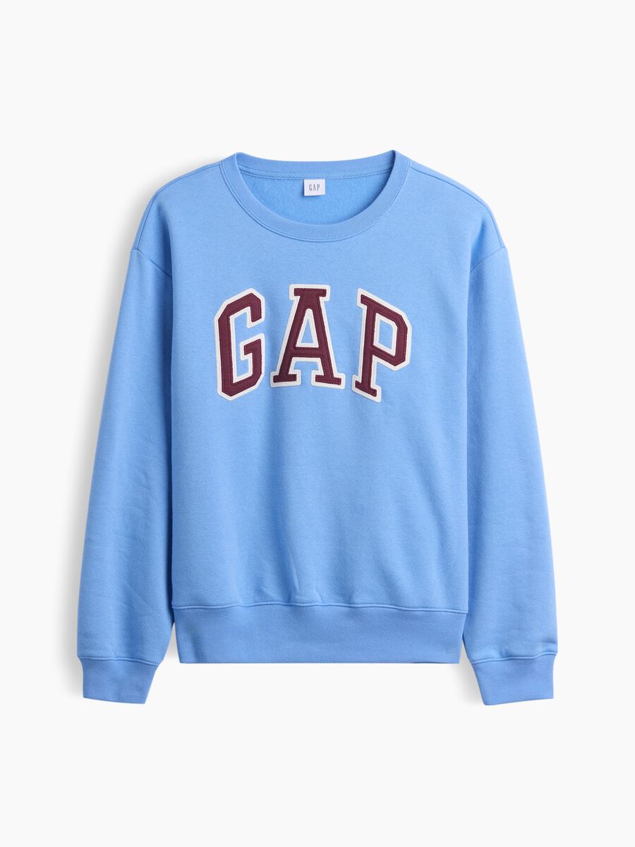 Light blue cotton-blend crewneck sweatshirt with GAP logo_3