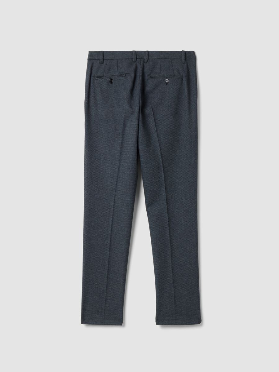 Pantaloni chino blu e grigi in viscosa elasticizzata_2