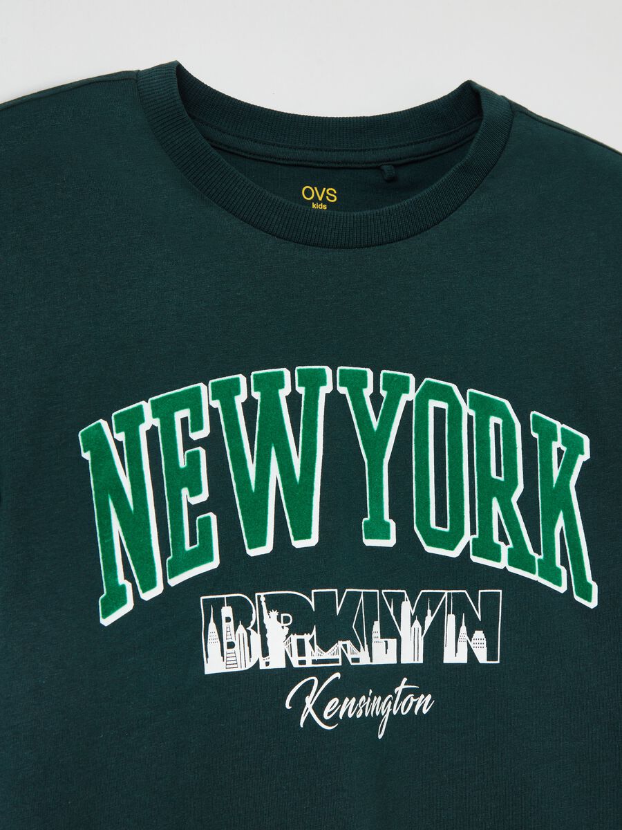 T-shirt a maniche lunghe stampa New York_0