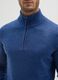 Blue high-neck regular fit jumper with short zip_3