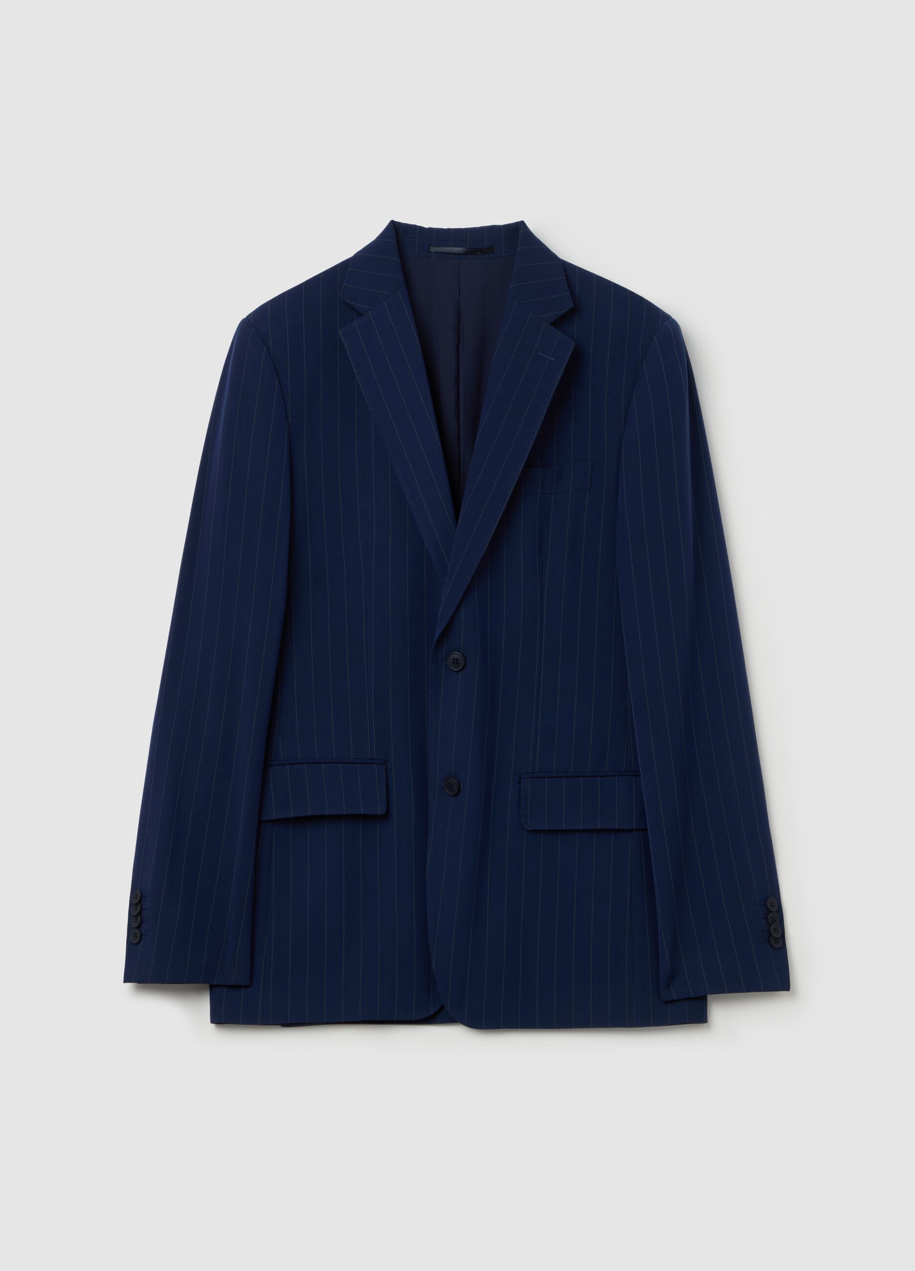 Blazer gessato monopetto easy fit