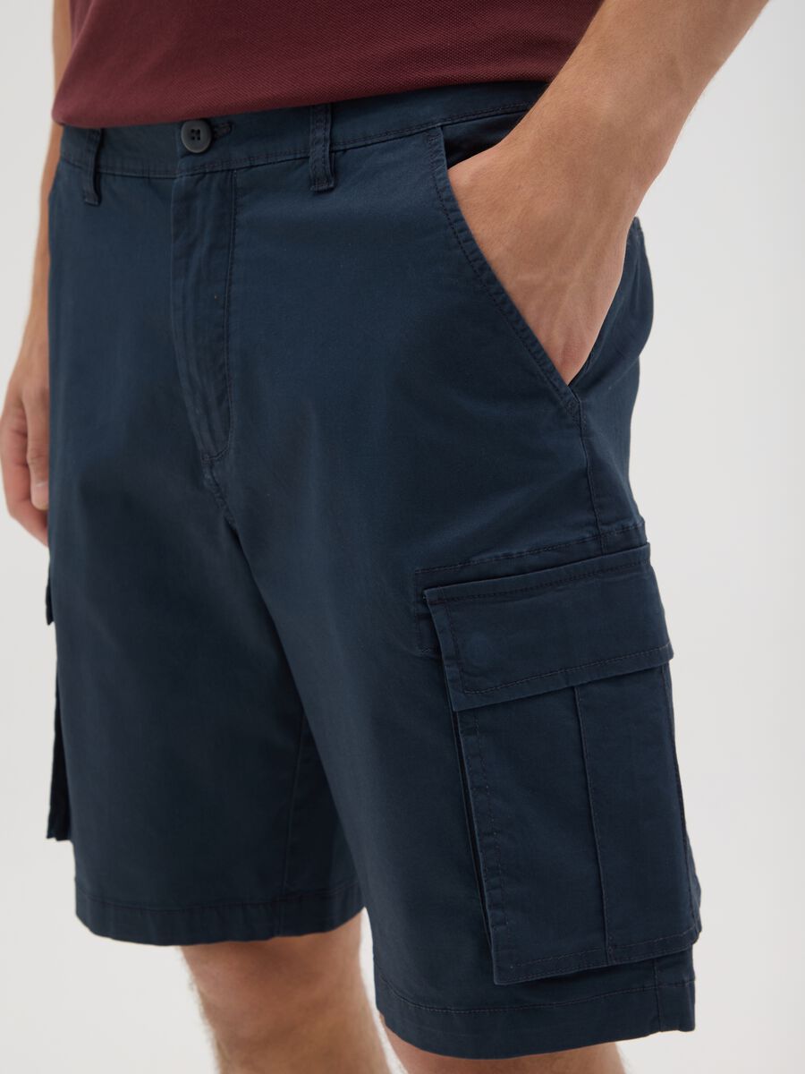 Men's regular fit blue cotton shorts_2