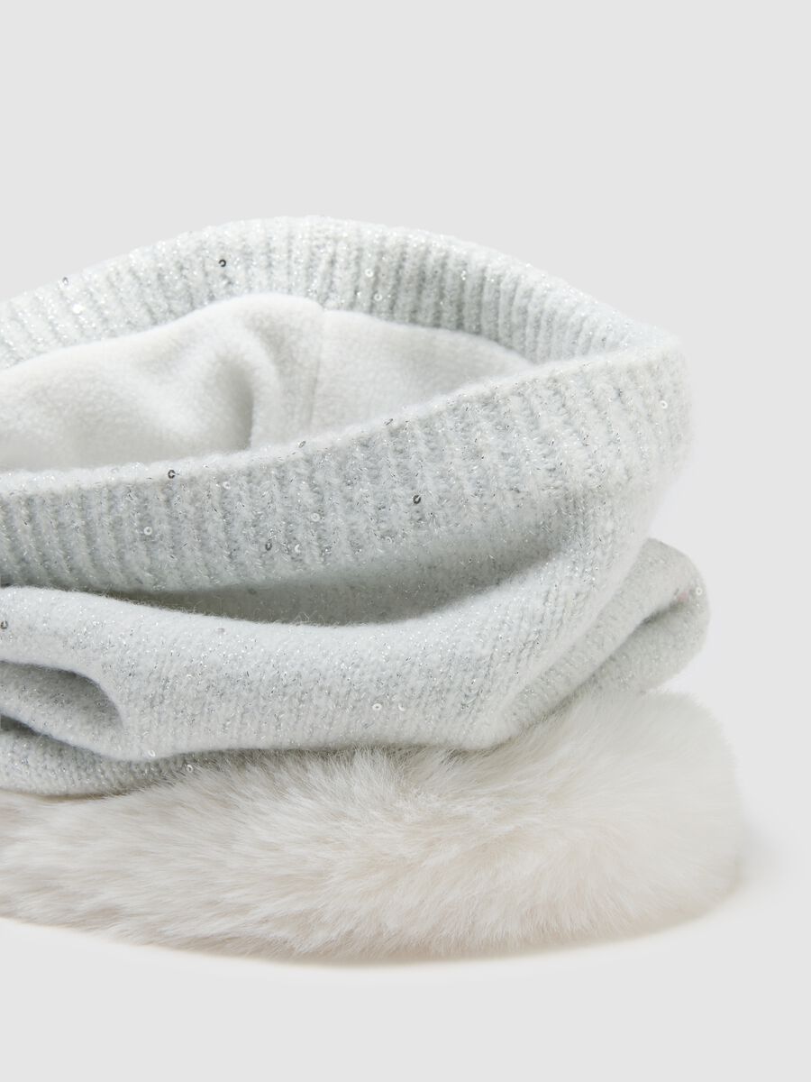 Girls' Grey Scarf with Sequins_2