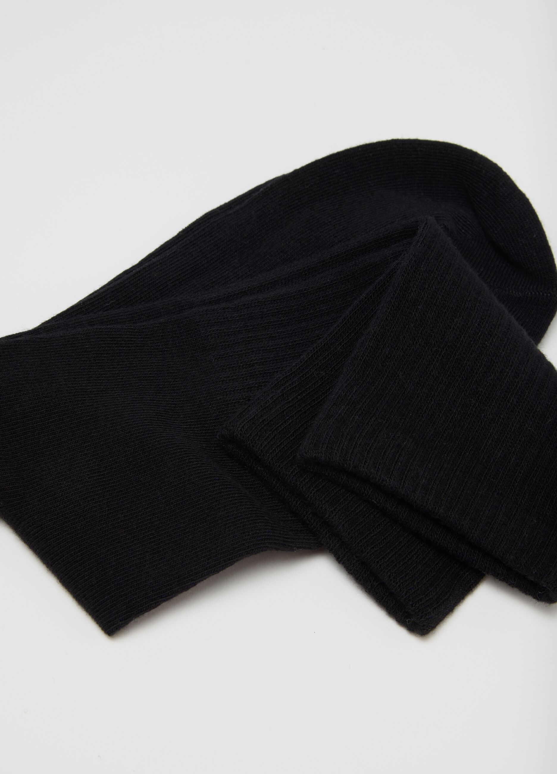 Men's Black Cotton Blend Long Socks Multipack