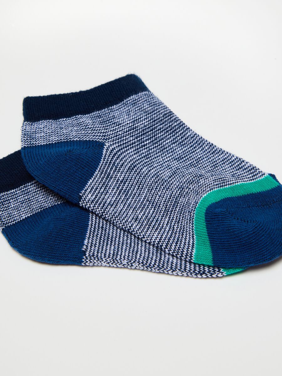 Seven-pair pack short socks with striped design_2
