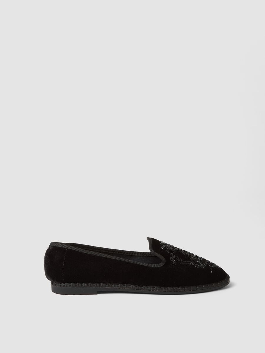 Classic black Friulane with jewel embroidery_0