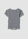 T-shirt fitted in cotone elasticizzato da ragazza a righe multicolor_1