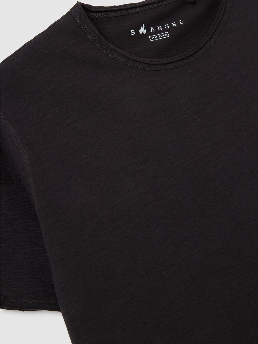 Men's black pure cotton T-shirt regular fit_1
