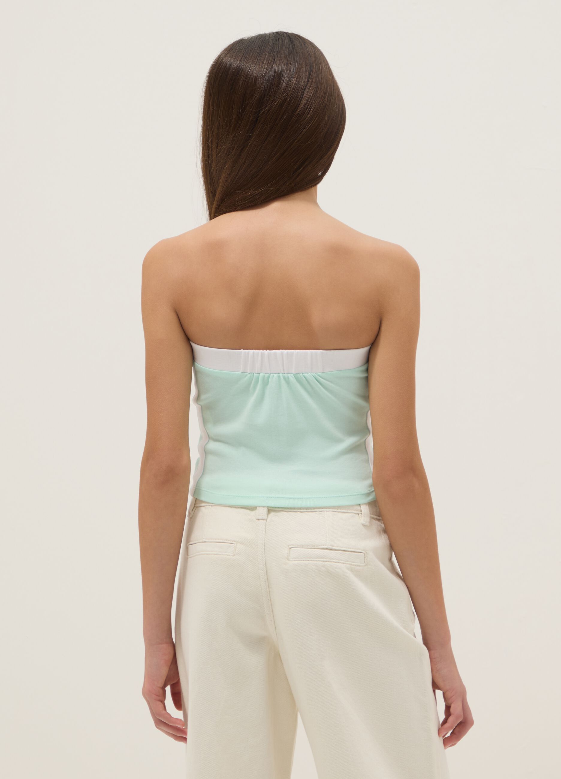 Top fitted multicolour stretch cotton for girls with print