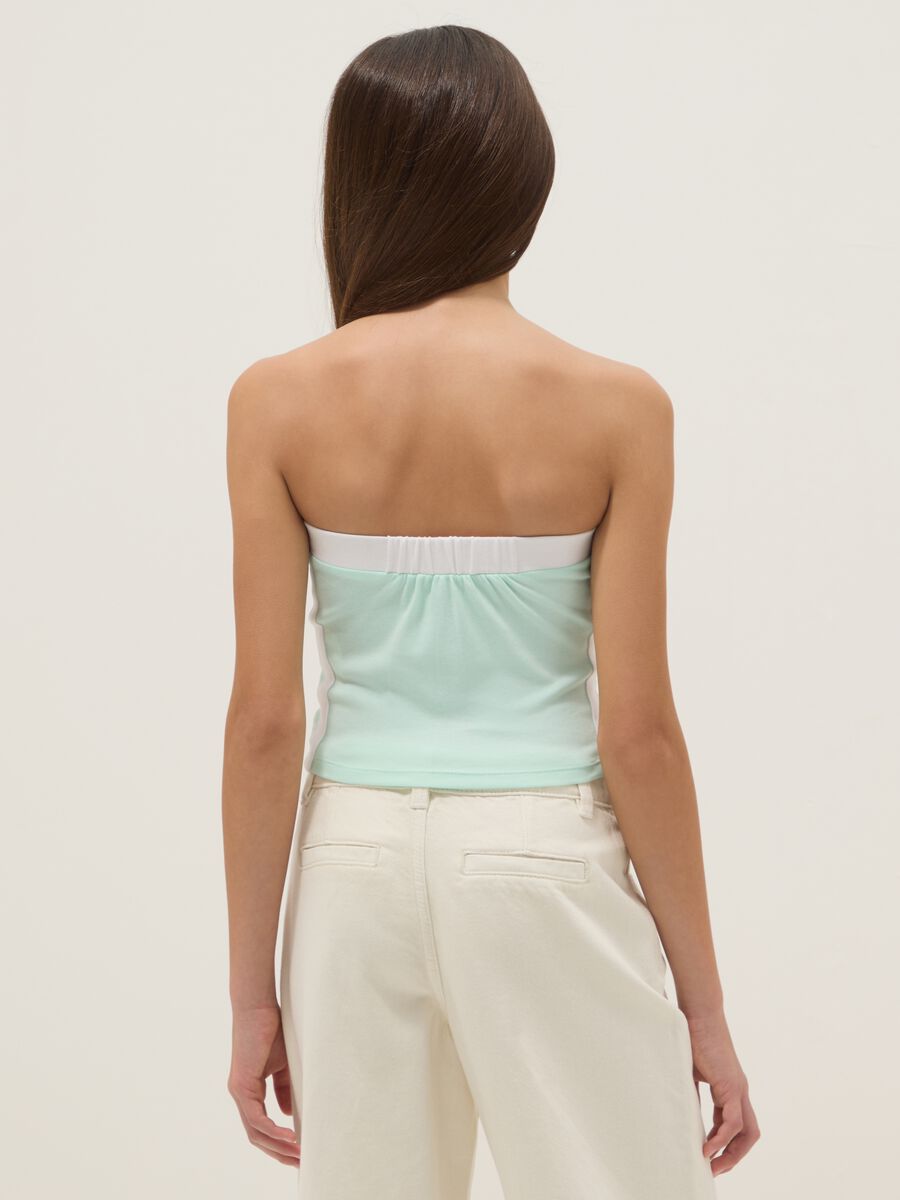 Top fitted in cotone elasticizzato multicolor da ragazza con stampa_1