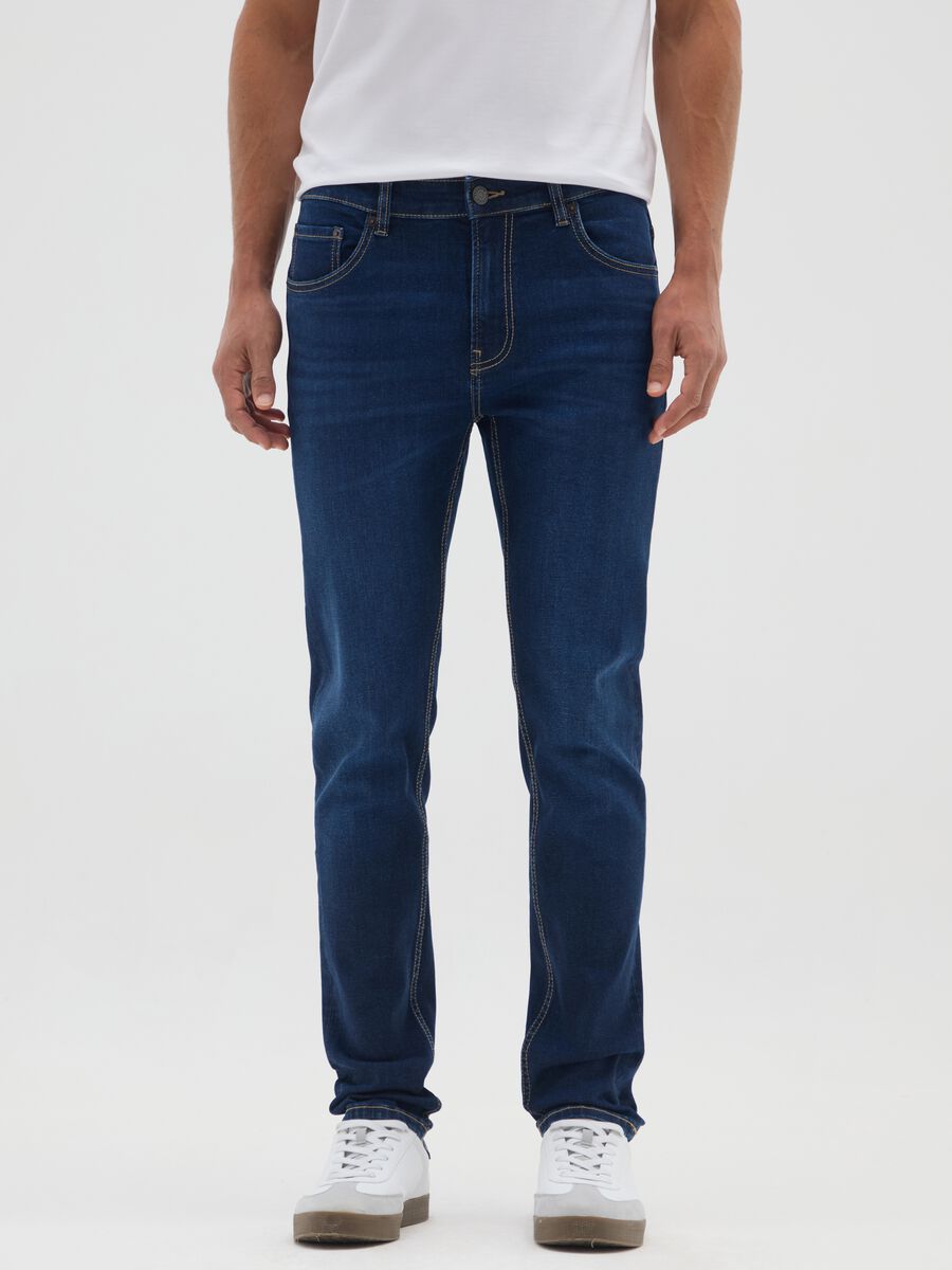 Blue Skinny Stretch Jeans_1