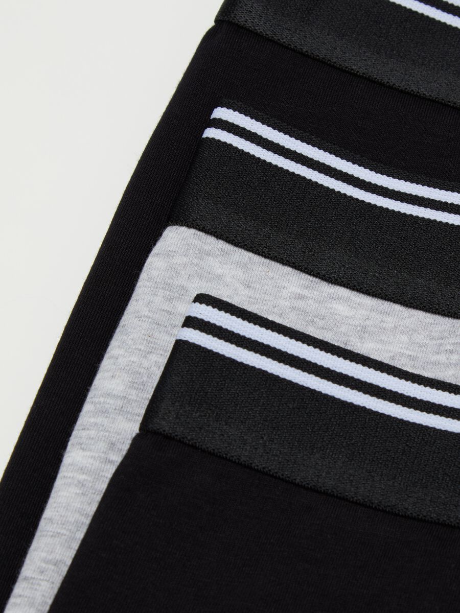 Three-pack boxer shorts in stretch cotton with striped detail_5
