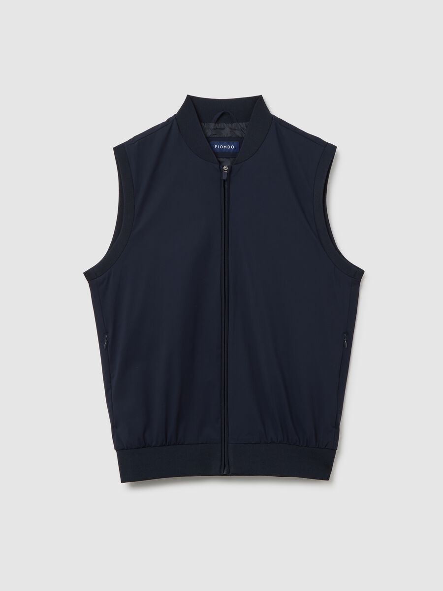 Regular Fit Blue Stretch Fabric Waistcoat_4