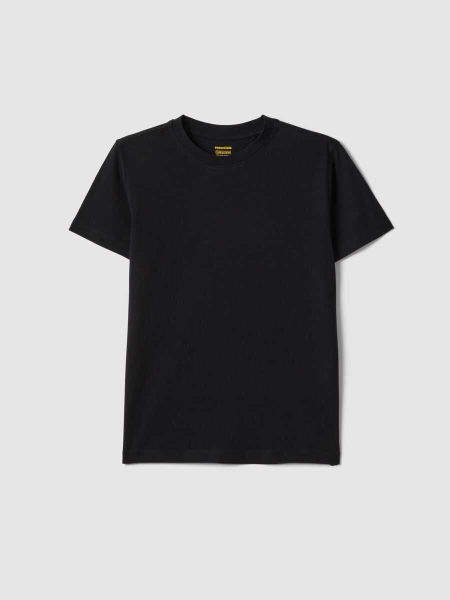 Boys&rsquo; black pure cotton regular fit T-shirt_3