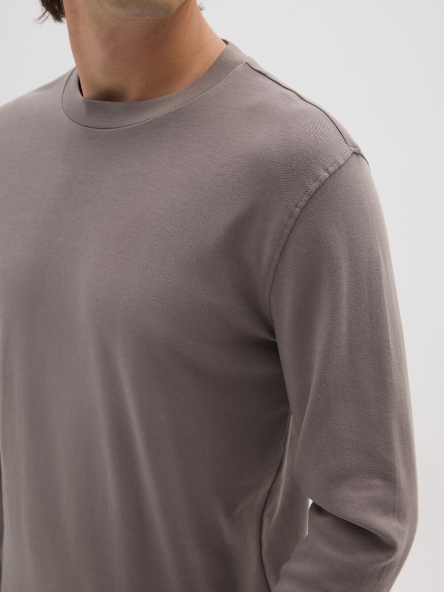 Maglia a maniche lunghe da ragazzo in puro cotone grigia _3