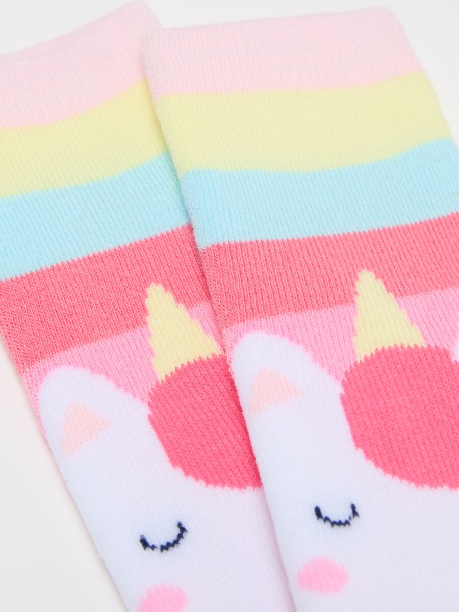 Two-pair pack slipper socks with unicorns design_3
