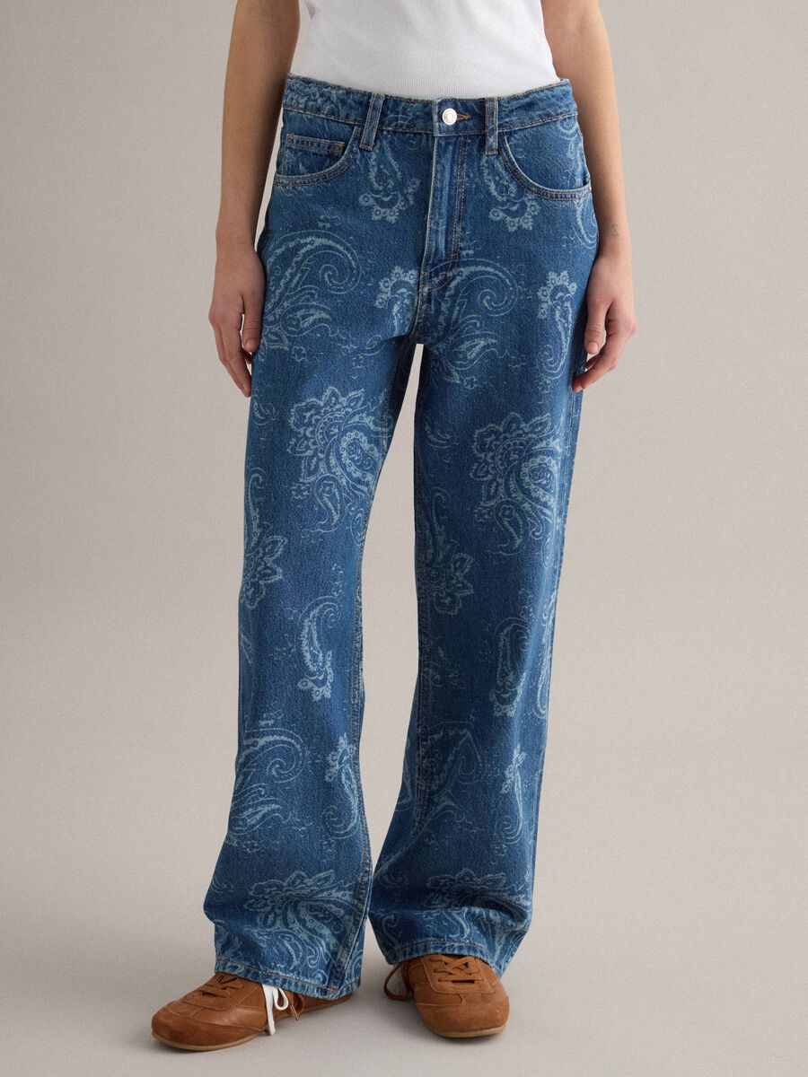 Blue baggy trousers in pure cotton_1