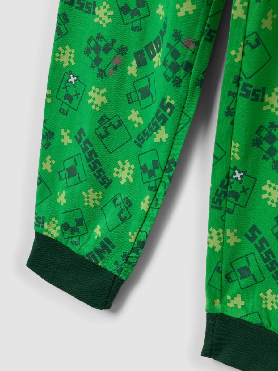 Green Minecraft print pyjamas in pure organic cotton for boys_2