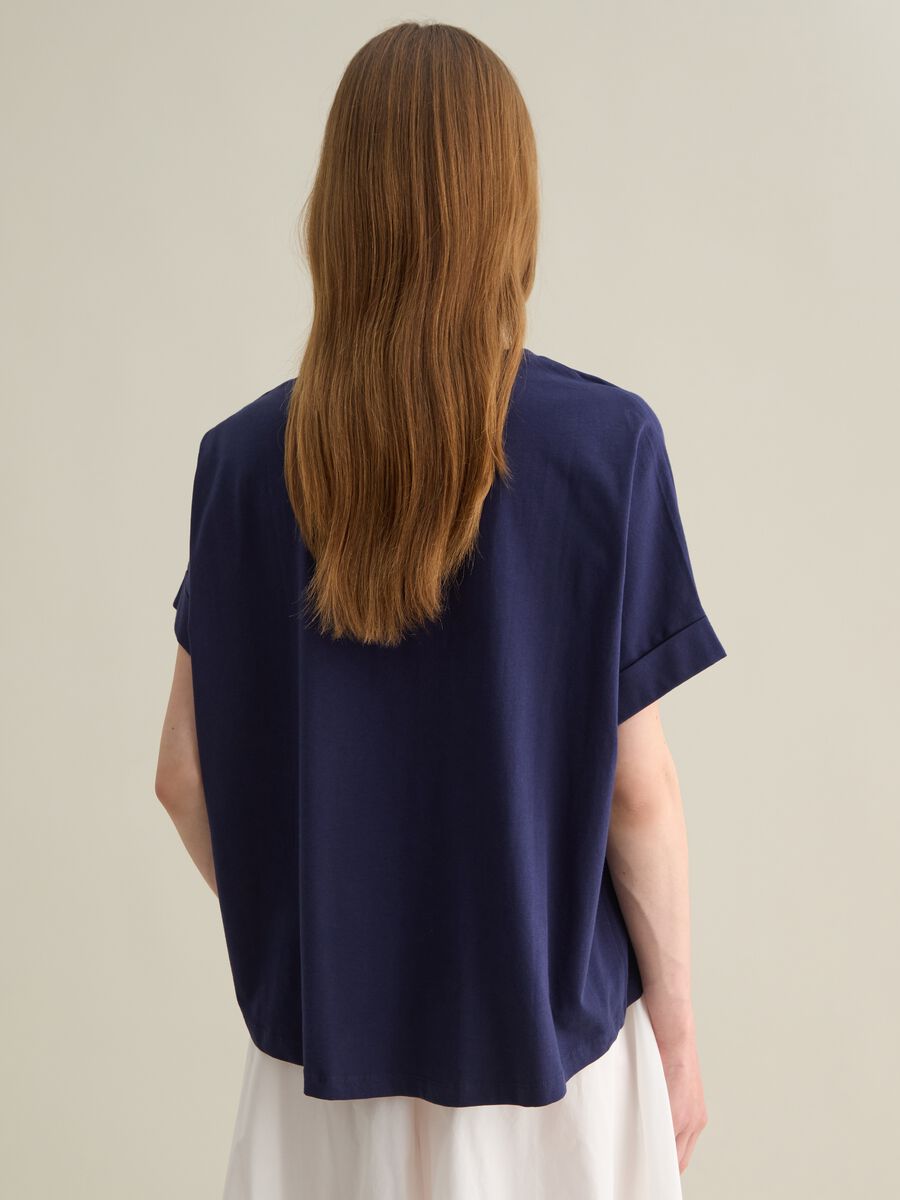 Piombo Blue Cotton T-shirt_3