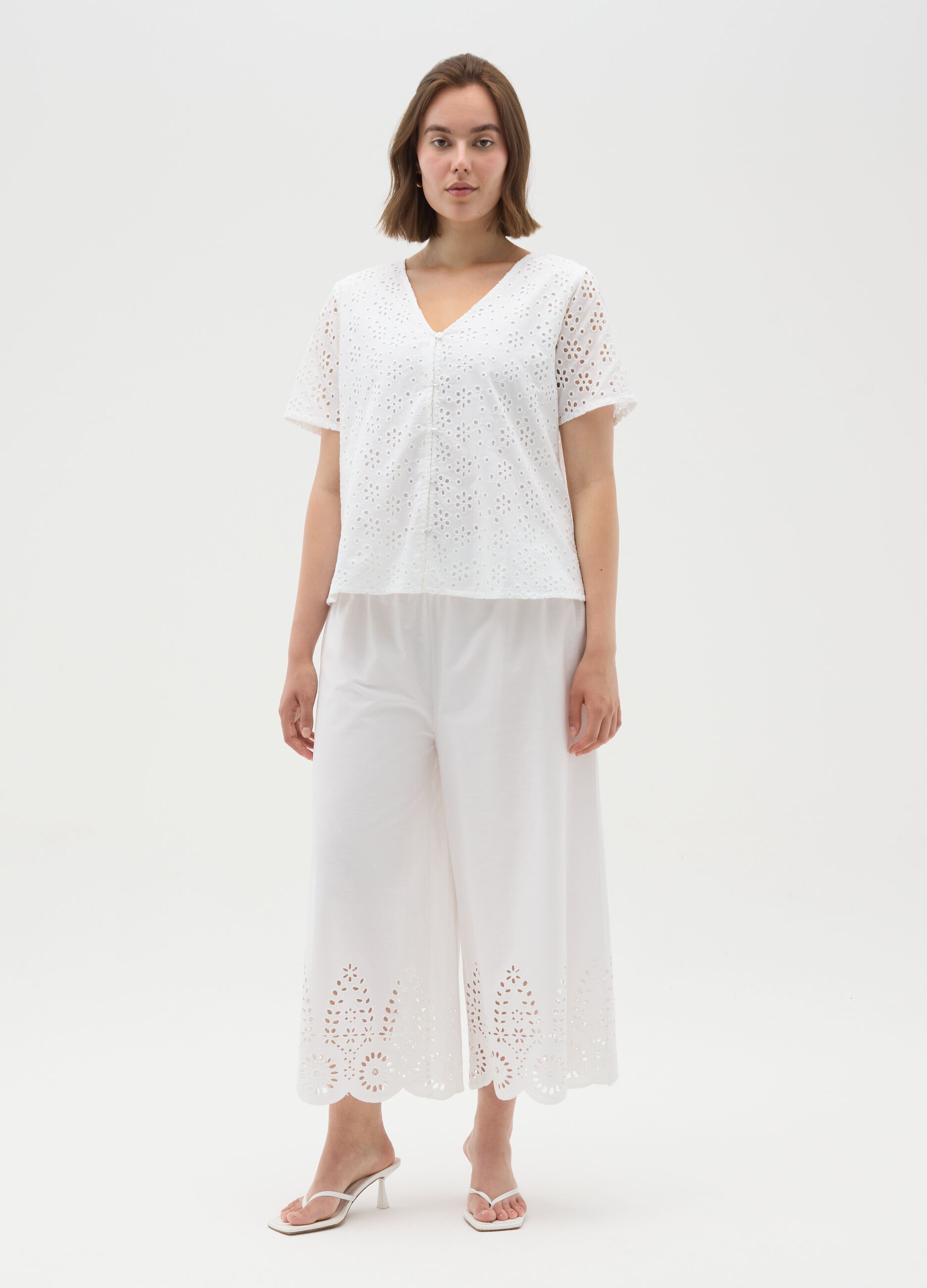 Women's White Pure Cotton Regular Fit Shirt