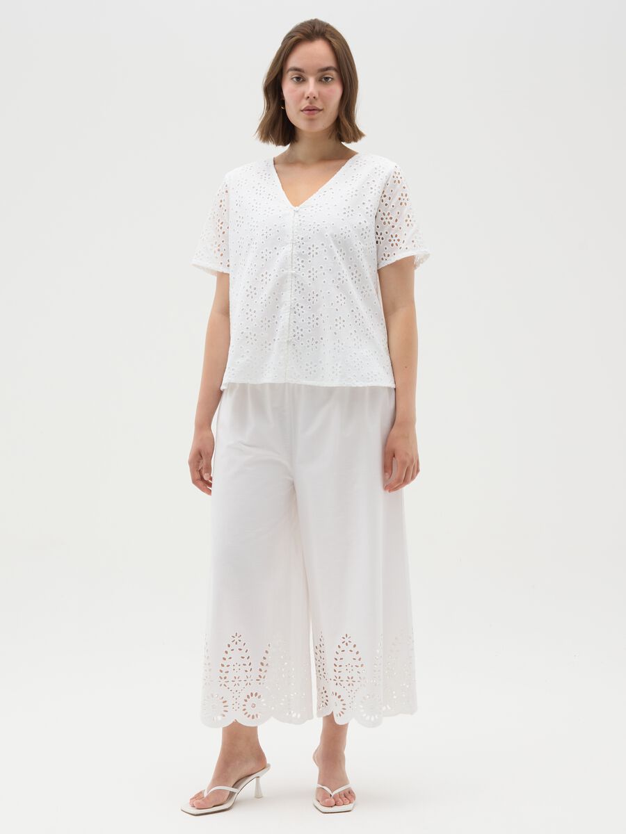 Women's White Pure Cotton Regular Fit Shirt_1