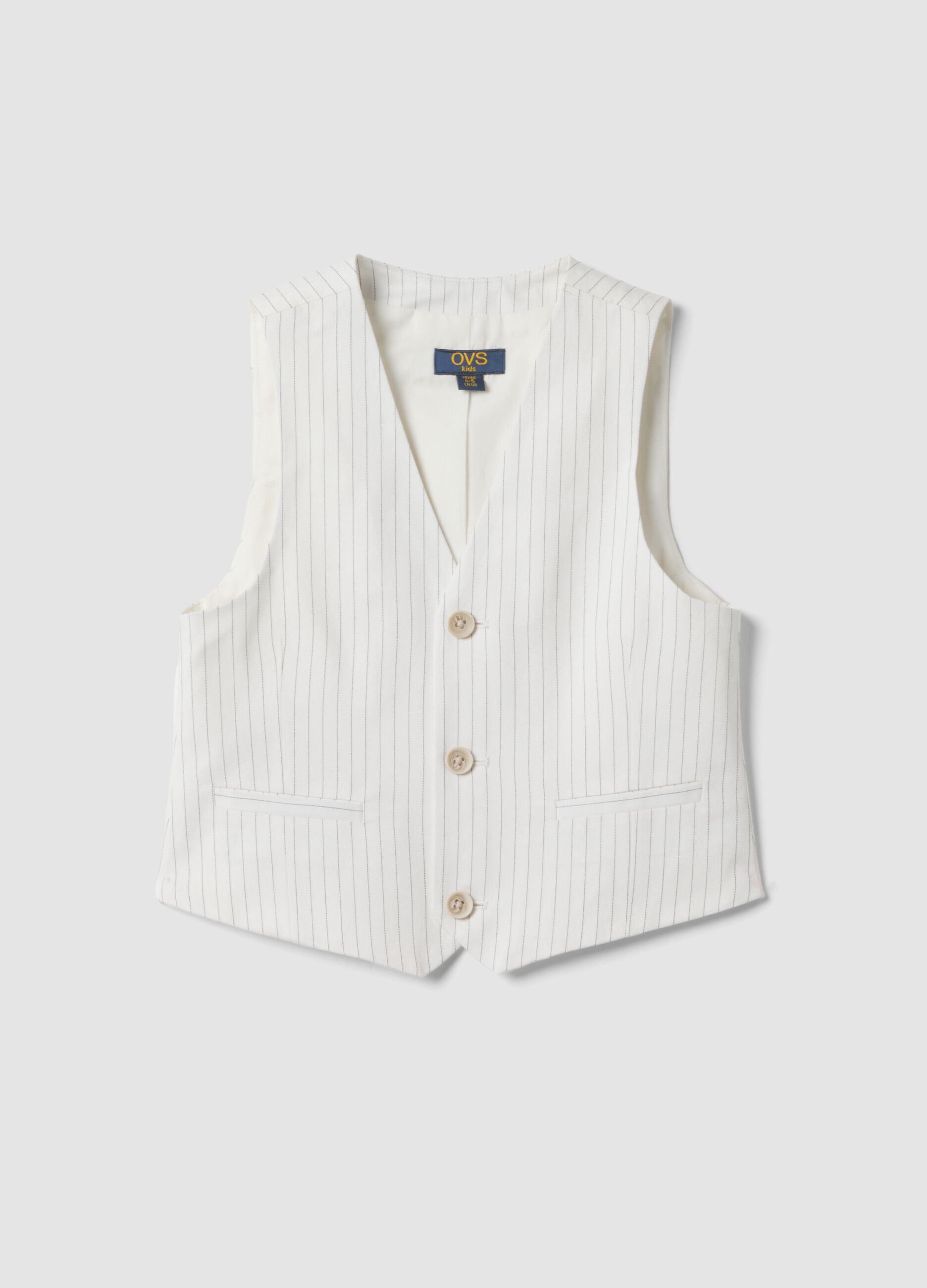 White pinstripe pure cotton waistcoat