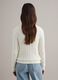 White pure cotton regular fit pullover with cable knit design_3