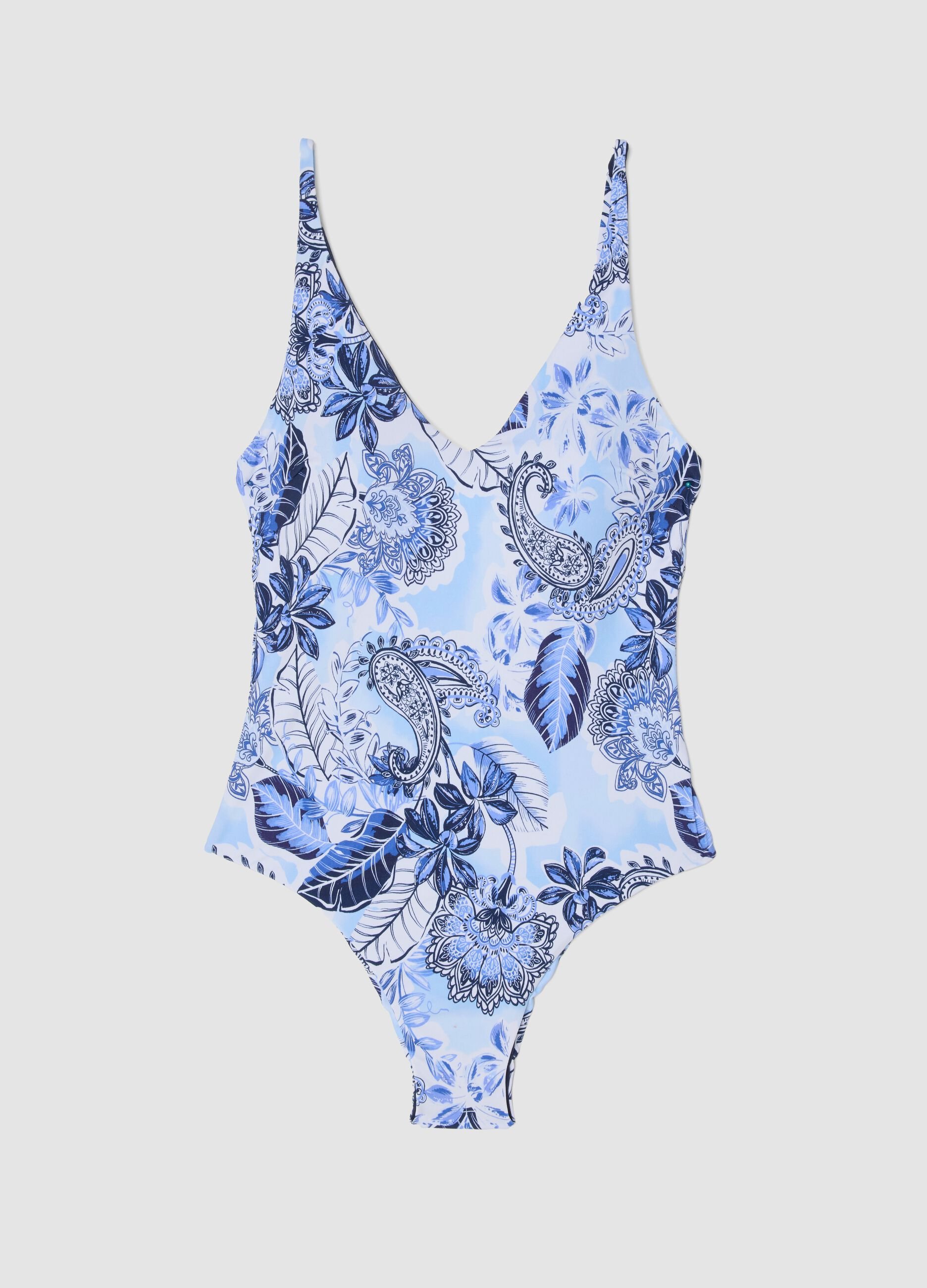Light blue stretch fabric swimsuit