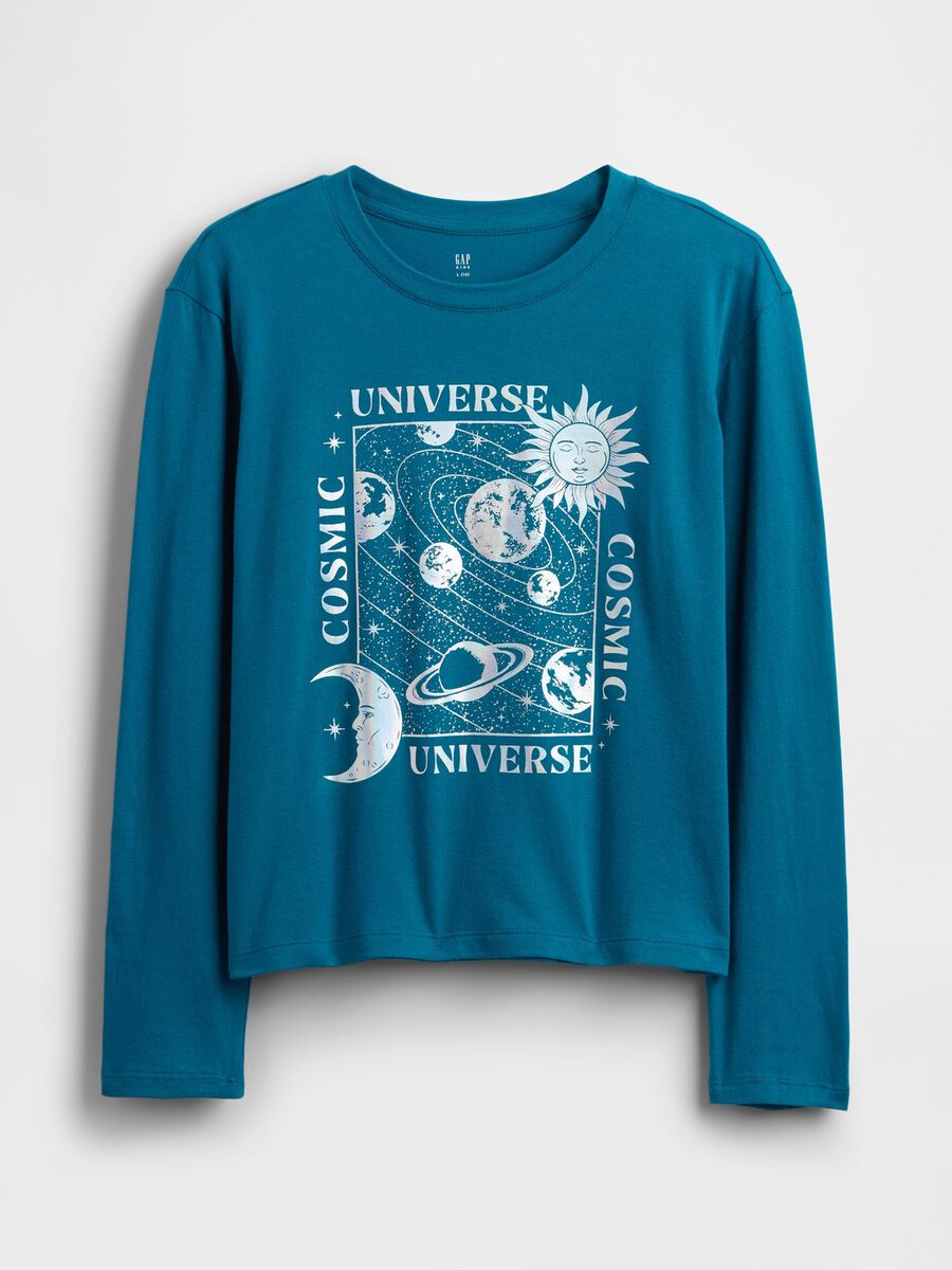 Blue long-sleeve cotton top_2