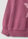 Purple pure cotton sweatshirt with star print, regular fit for girls_3
