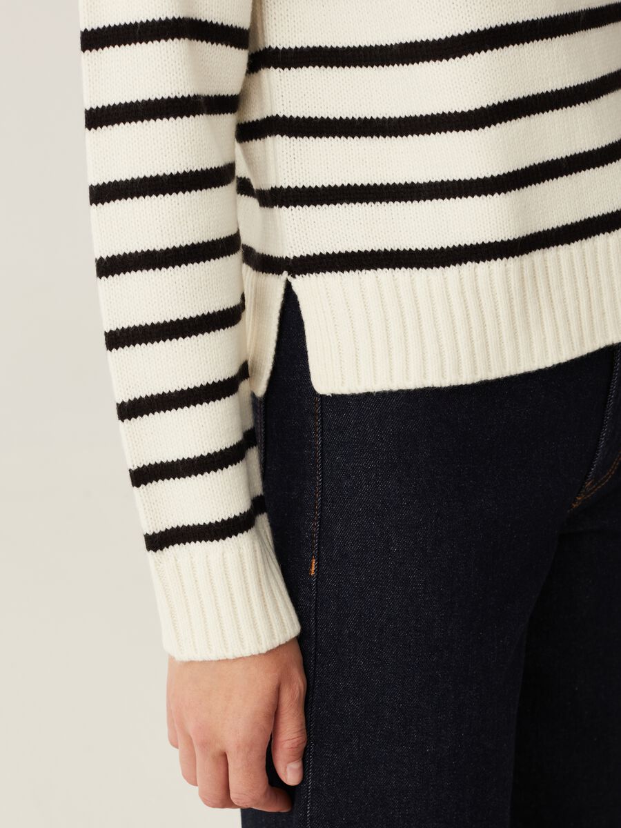 Pullover a righe mock neck_3