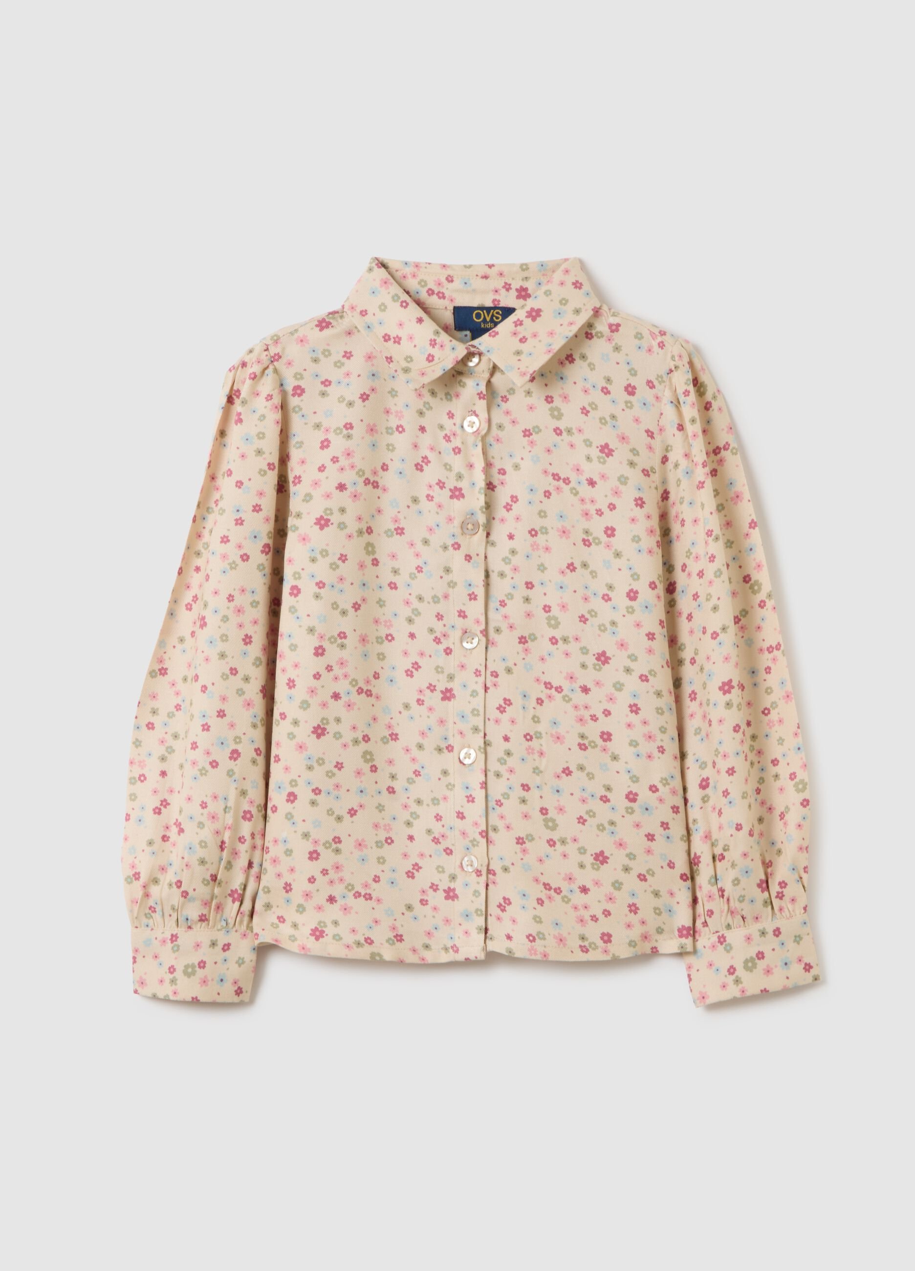 Girls' regular fit multicolour floral shirt
