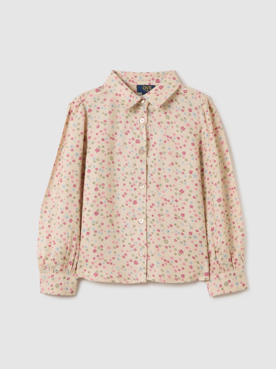Girls' regular fit multicolour floral shirt_0