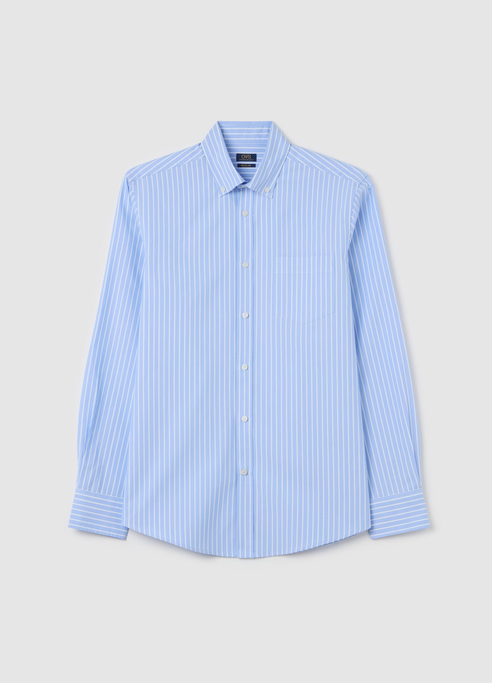 Easy-iron button-down shirt with stripes
