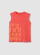 Red organic cotton printed vest top_0